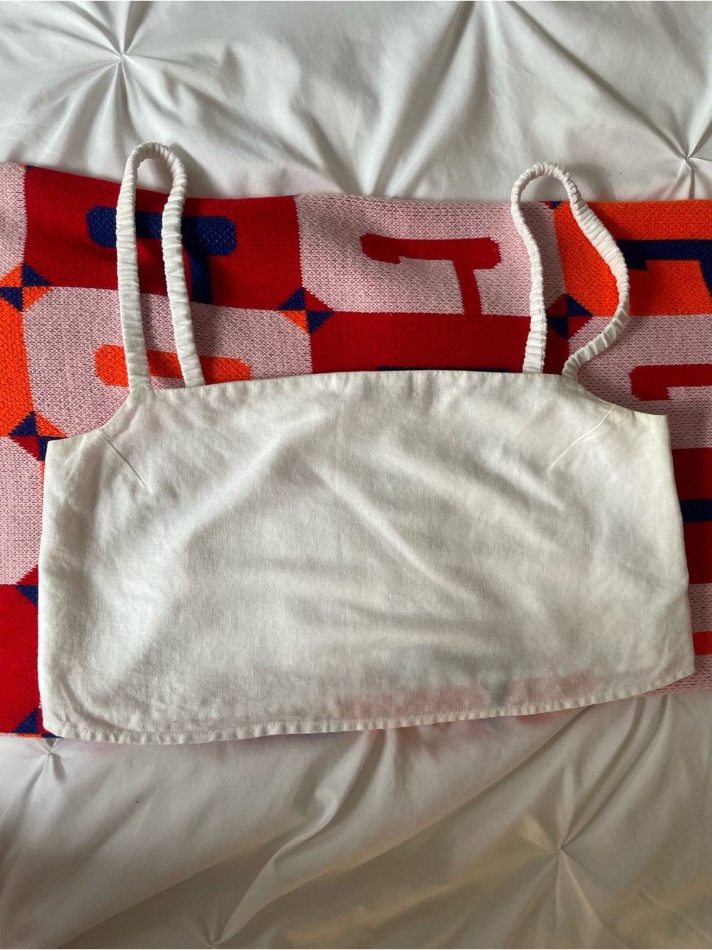 Women's White Cropped Camisole Tank Top